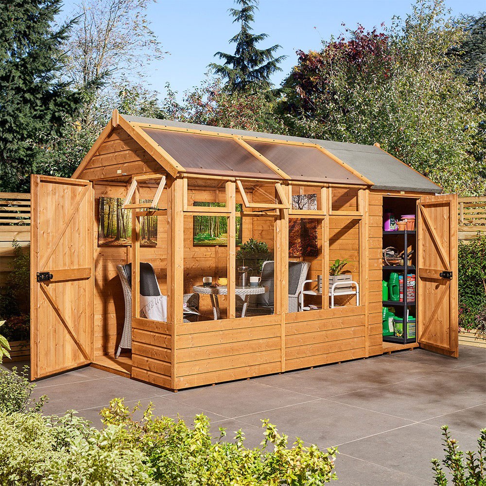 Wooden Growhouse with Store 12 x 6ft