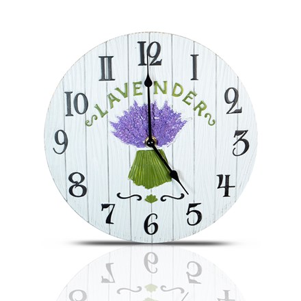 Lavender Design Outdoor Garden Wall Clock | 10" | Battery Powered