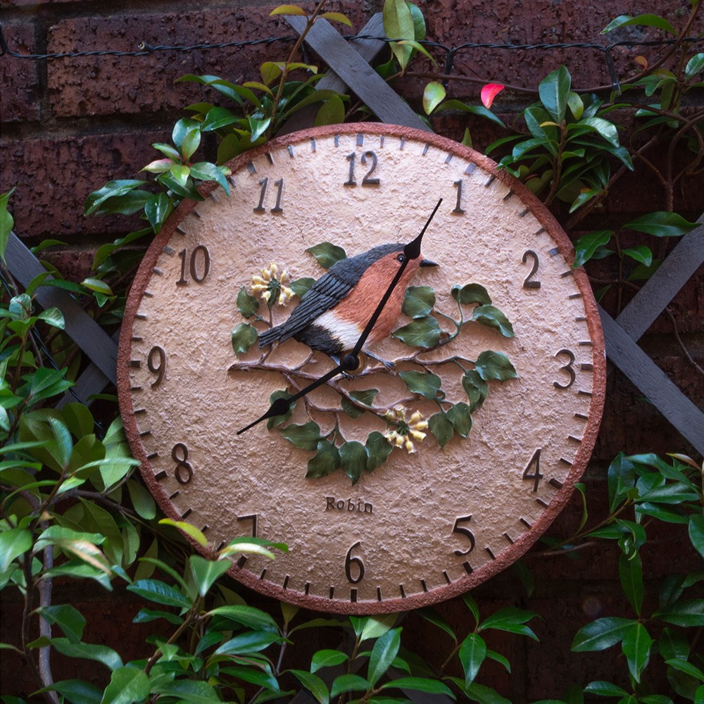Robin Design Outdoor Garden Wall Clock | 12