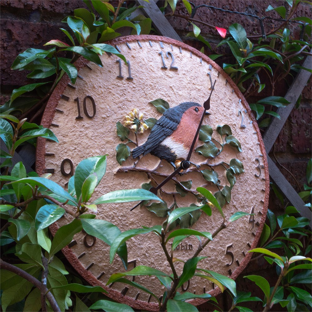 Robin Design Outdoor Garden Wall Clock | 12