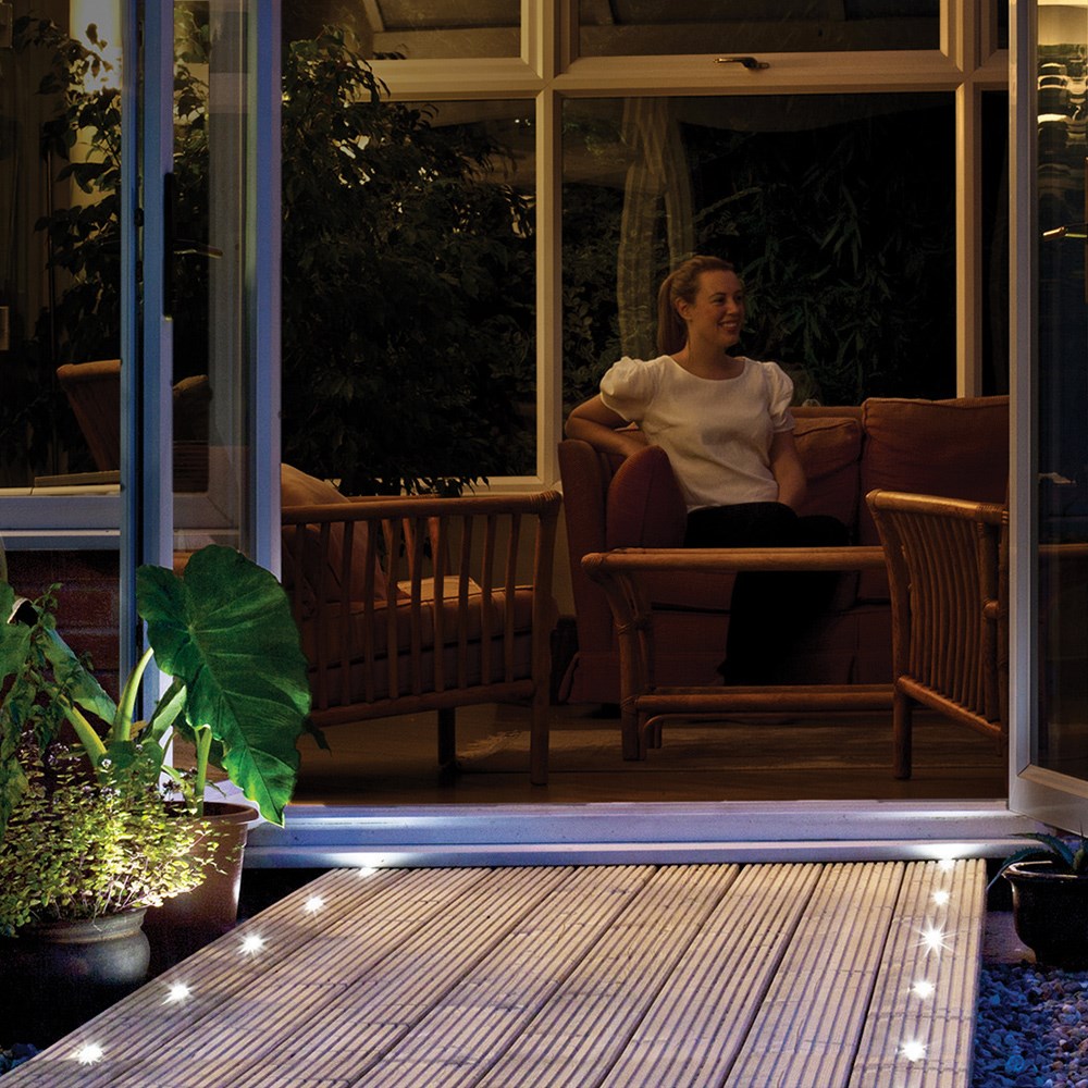 Cool White Alpha Lighting 32mm Deck Lights | 12V | Set of 2