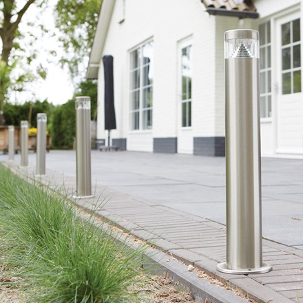 Warm White Canberra Lighting Tall Post | Stainless Steel
