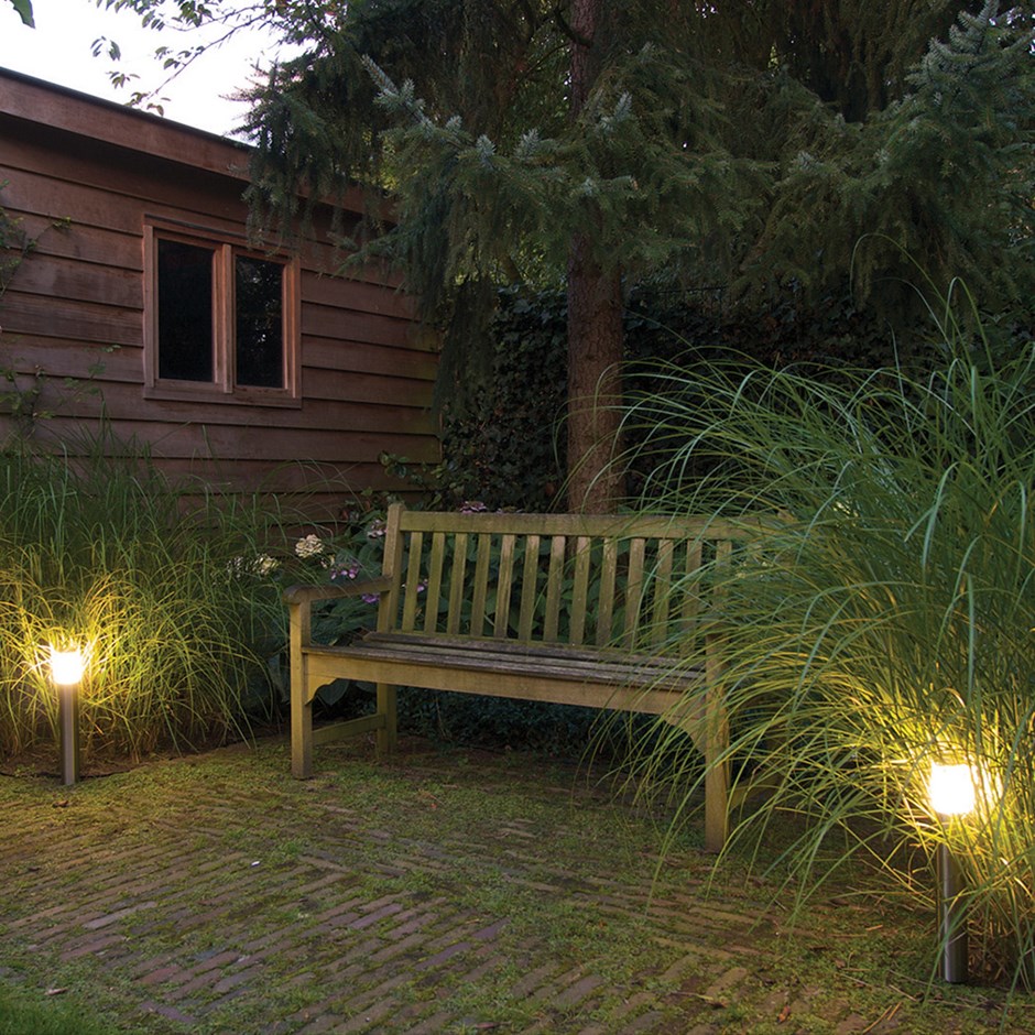 Cool White Wyndham Lighting Post | Stainless Steel