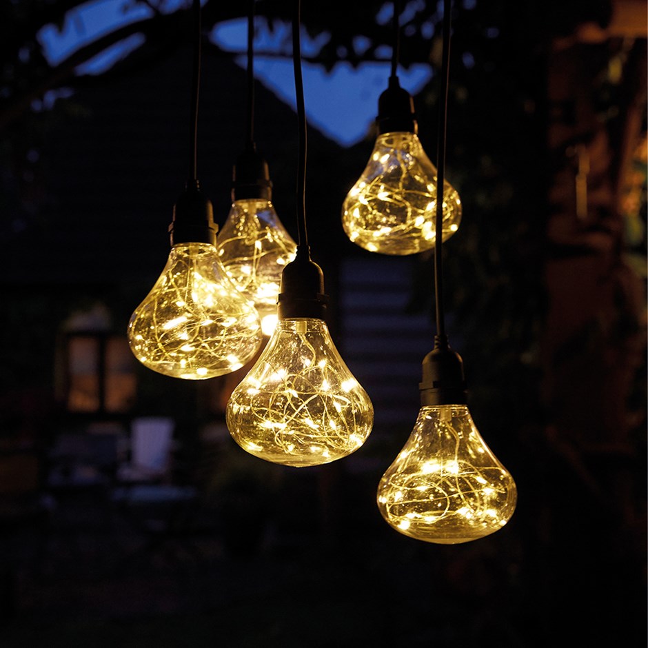Warm White Bubbles Pendant Lights with 24 hour Timer|Battery Powered