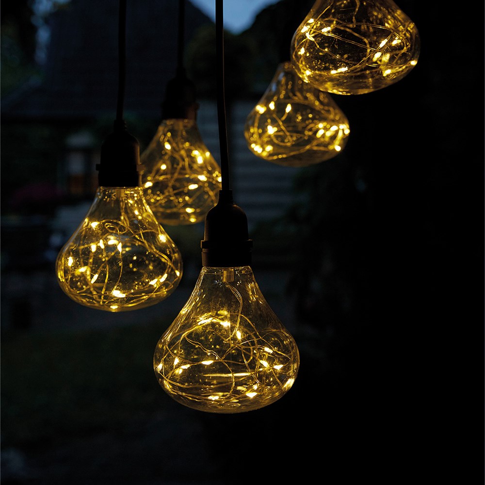 Warm White Bubbles Pendant Lights with 24 hour Timer|Battery Powered