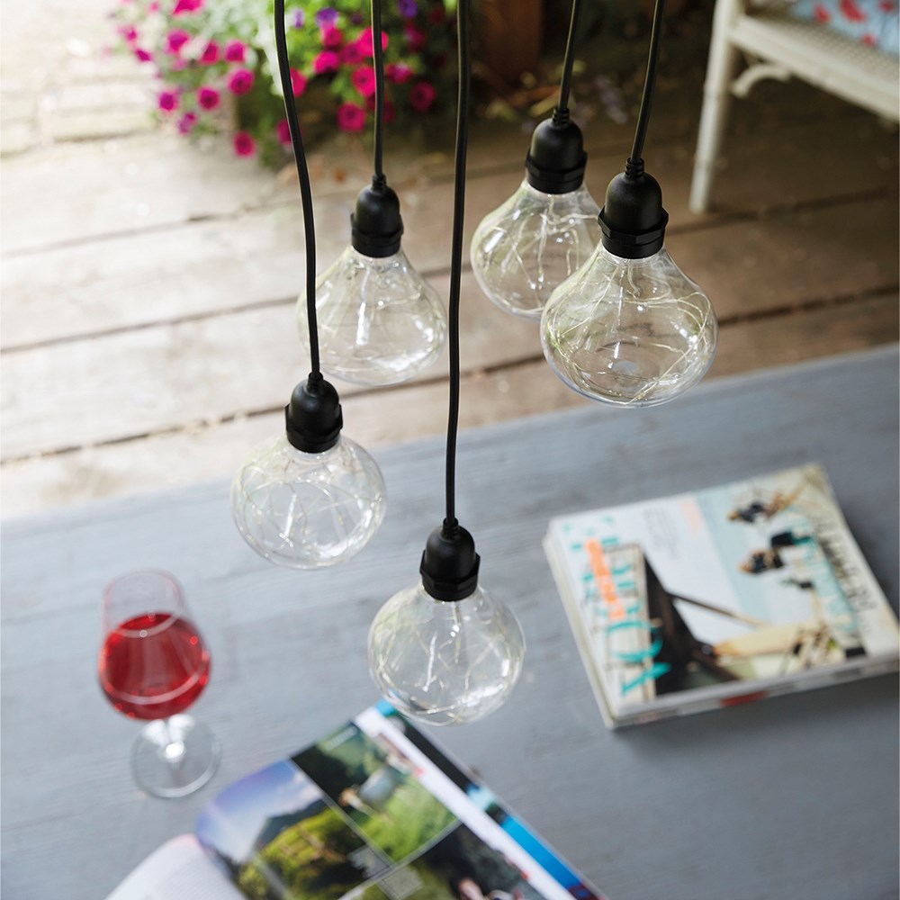 Warm White Bubbles Pendant Lights with 24 hour Timer|Battery Powered