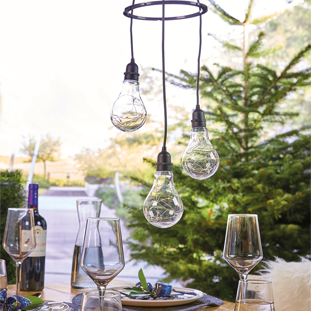 Multicoloured Apollo 3 Drop Pendant Lights |LED bulbs|Battery Powered