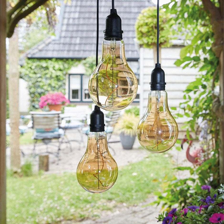 Warm White Flow 3 Pendulum Hanging Lights with 24 Hour Timer | Battery Powered 