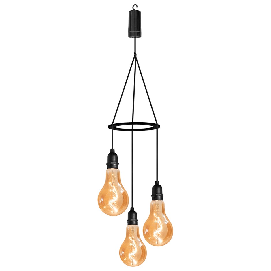 Warm White Diamond Filament Pendant with Timer| 5-Set |Battery Powered