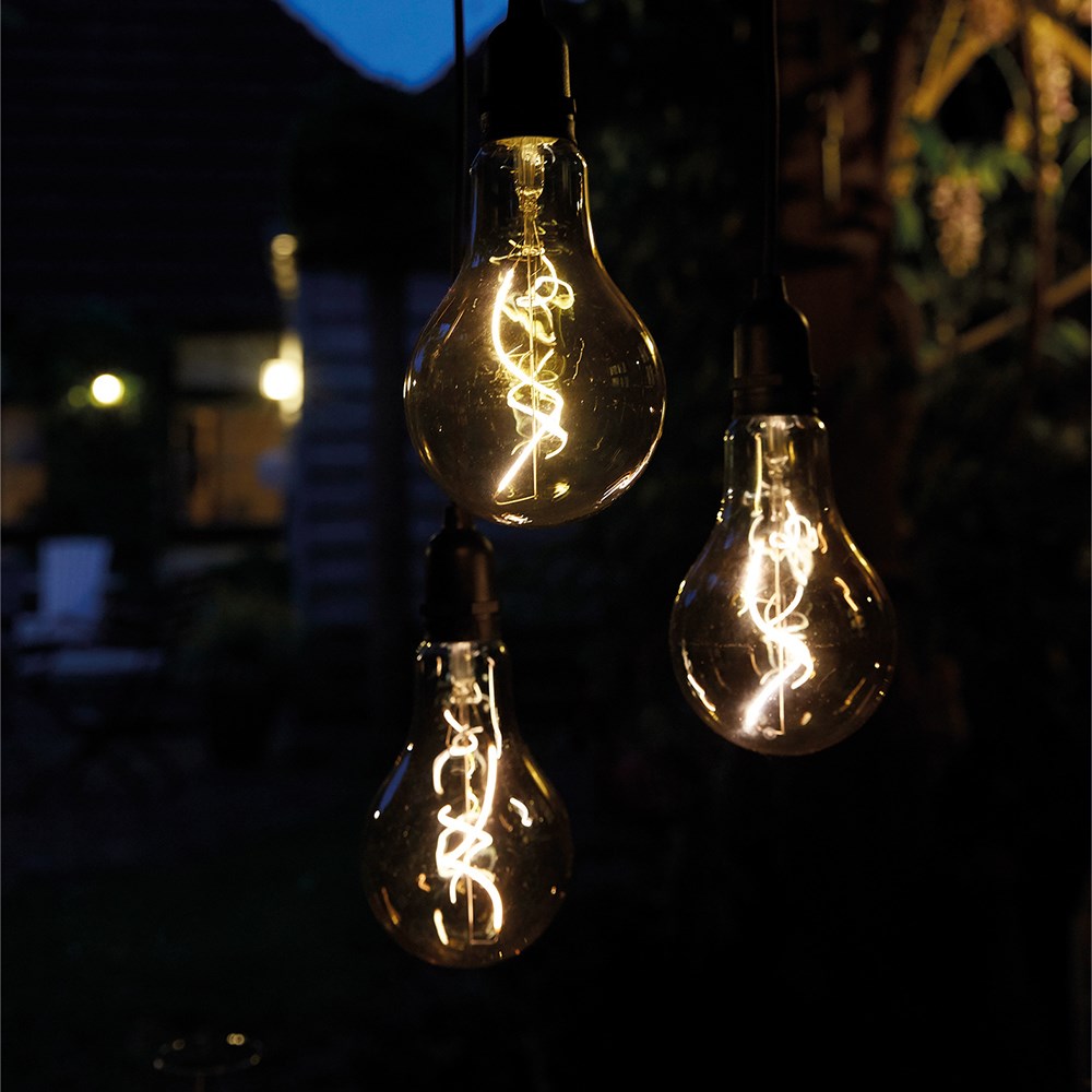 Warm White Diamond Filament Pendant with Timer| 5-Set |Battery Powered