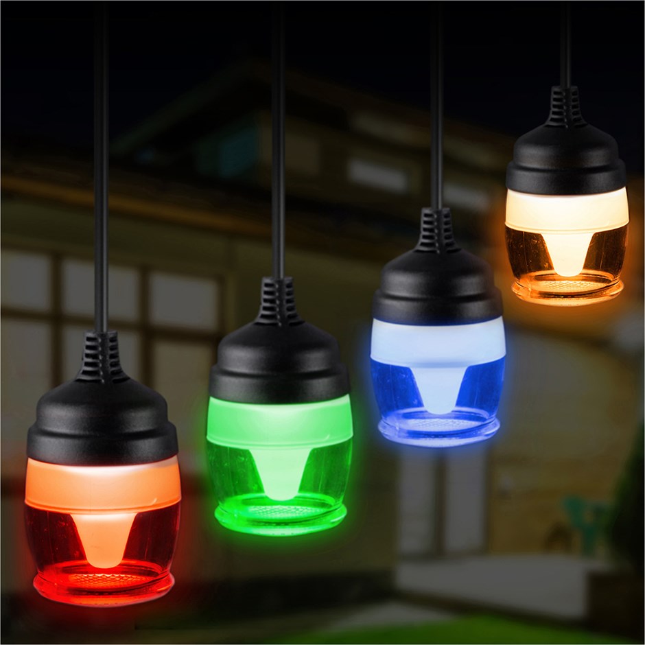 Garden Colour Changing Festoon Lights | Remote Controlled | 13m