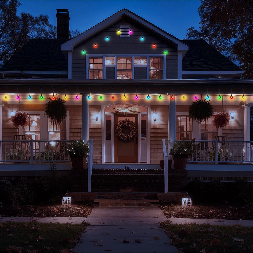 Garden Colour Changing Festoon Lights | Remote Controlled | 13m