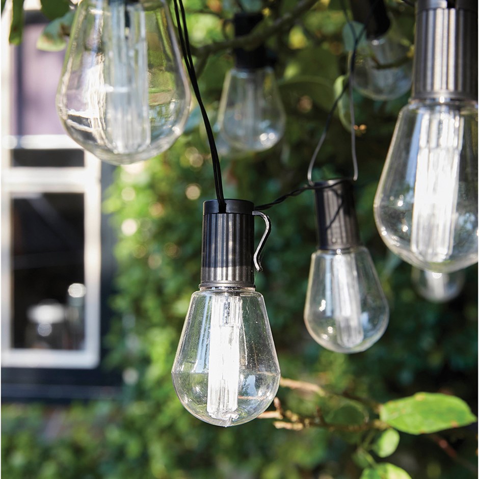 Warm White Alicante String Lighting  |  LED Bulbs | Solar Powered