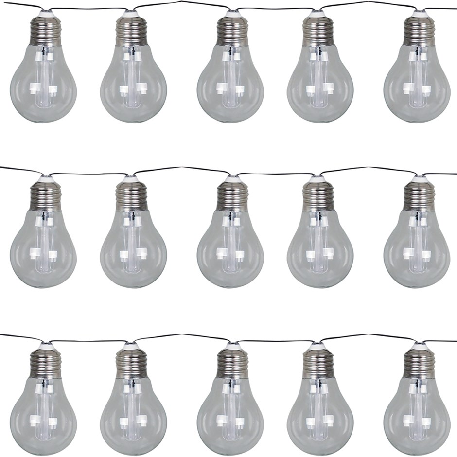 Amber Corfu String Lights | 15 LED Bulbs | Solar Powered 
