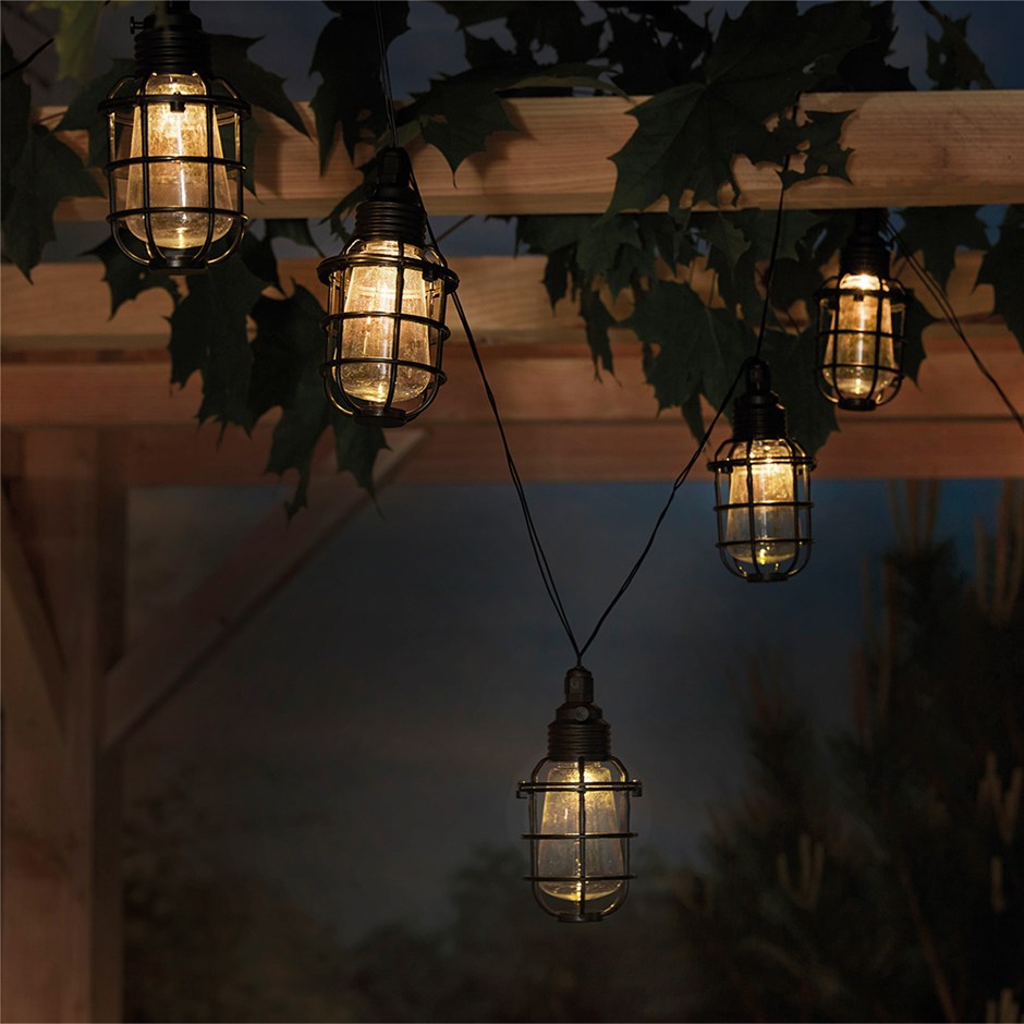 Amber Corsica String Lights | 10 LED Bulbs |  Solar Powered