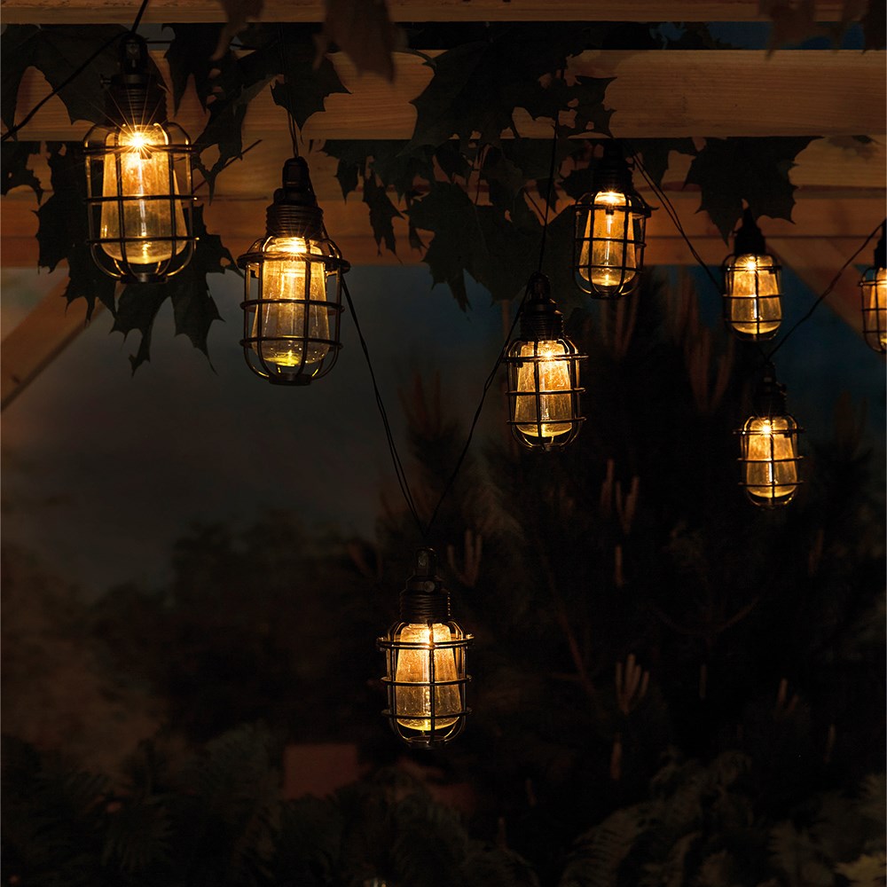 Amber Corsica String Lights | 10 LED Bulbs |  Solar Powered