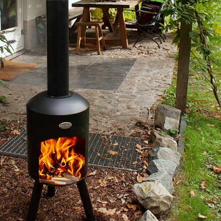 BonBini Black Outdoor Fireplace