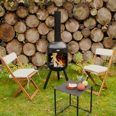 BonSelo Black Outdoor Fireplace