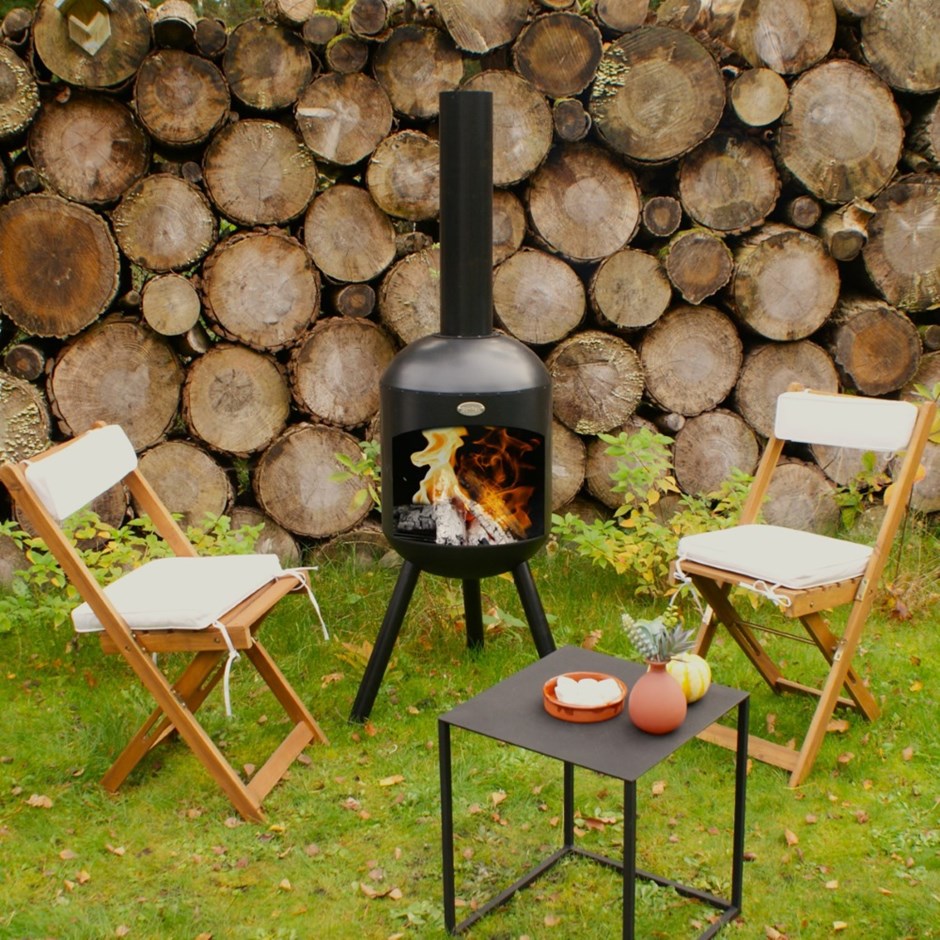 BonSelo Black Outdoor Fireplace