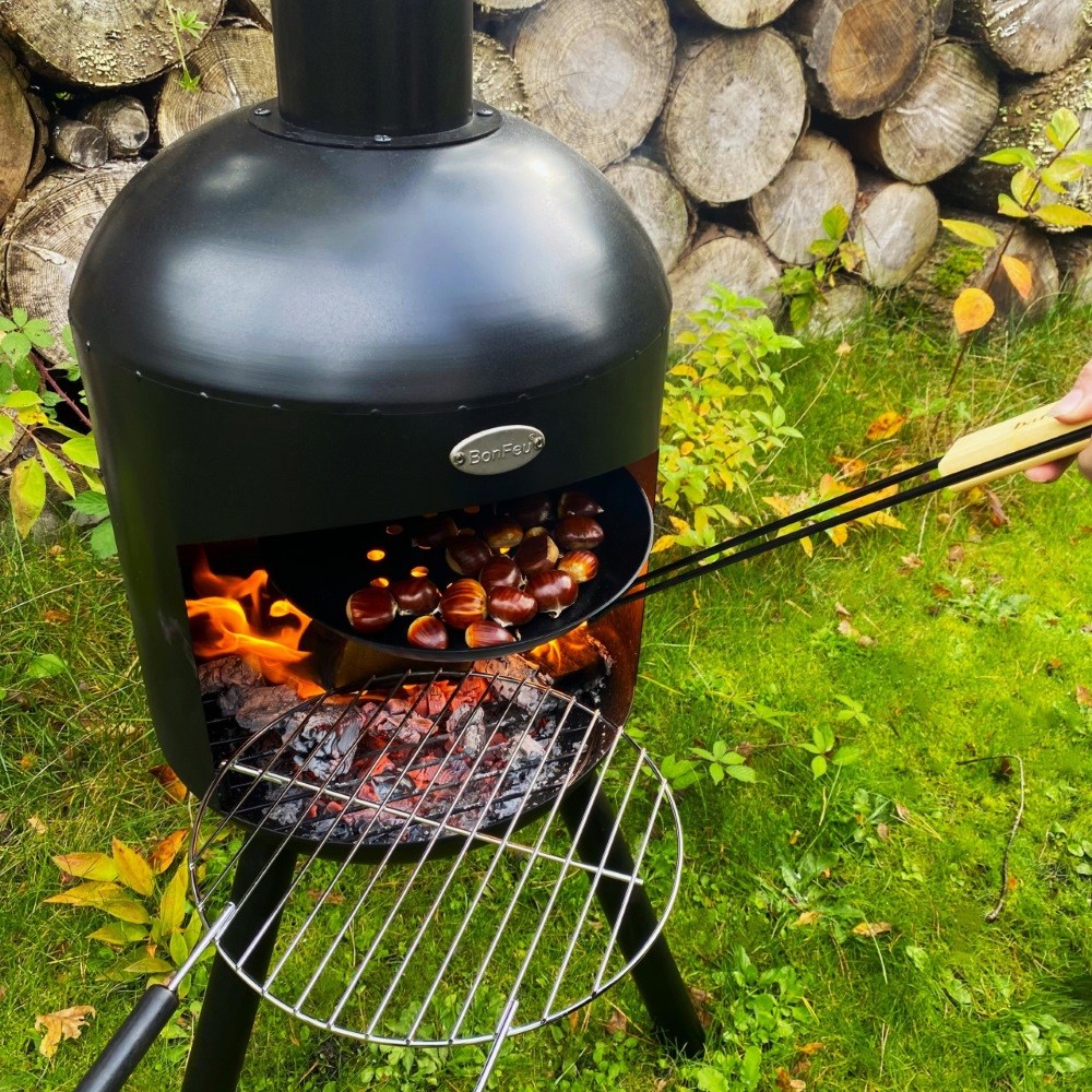 BonSelo Black Outdoor Fireplace