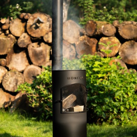 BonGiano Black Outdoor Fireplace