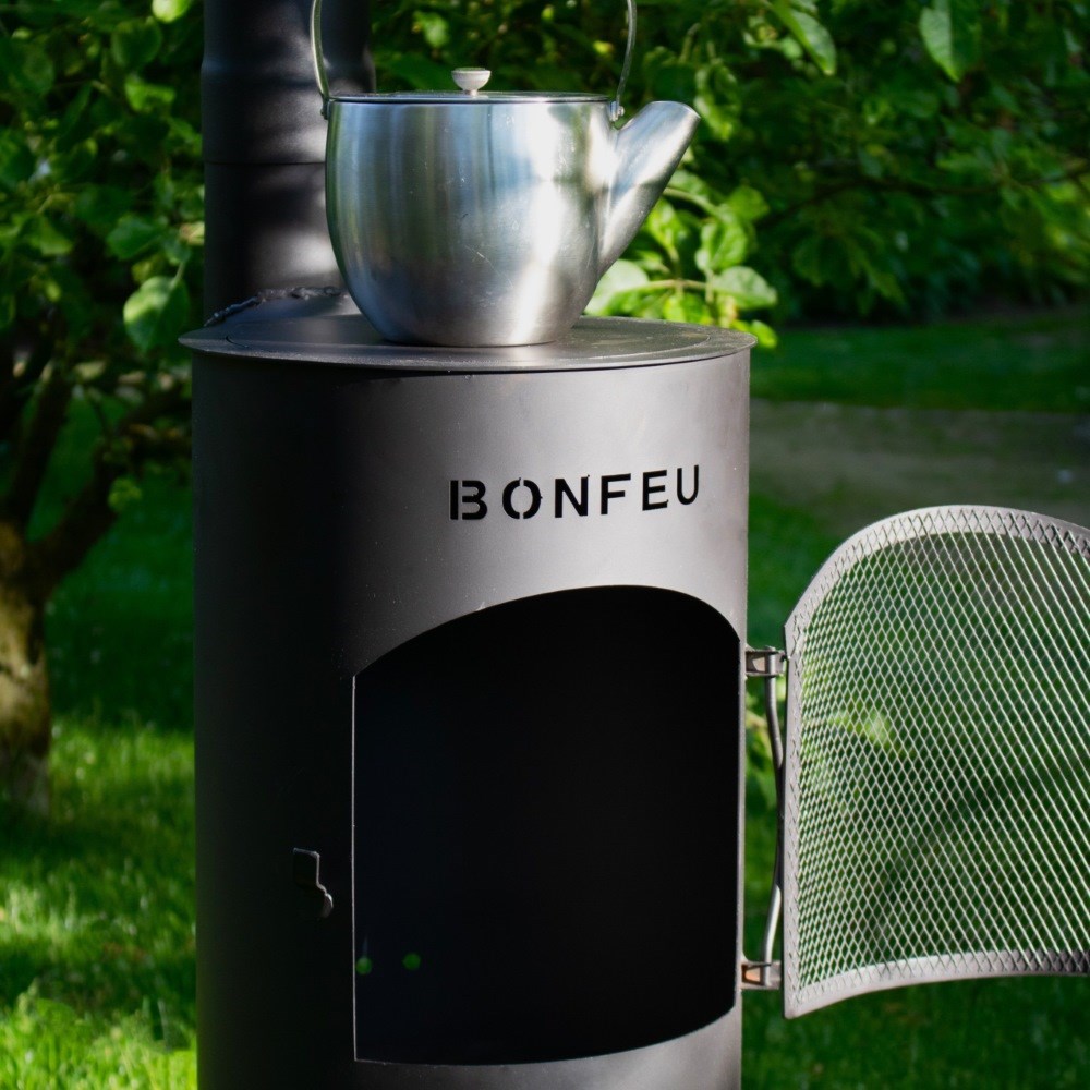 BonGiano Black Outdoor Fireplace