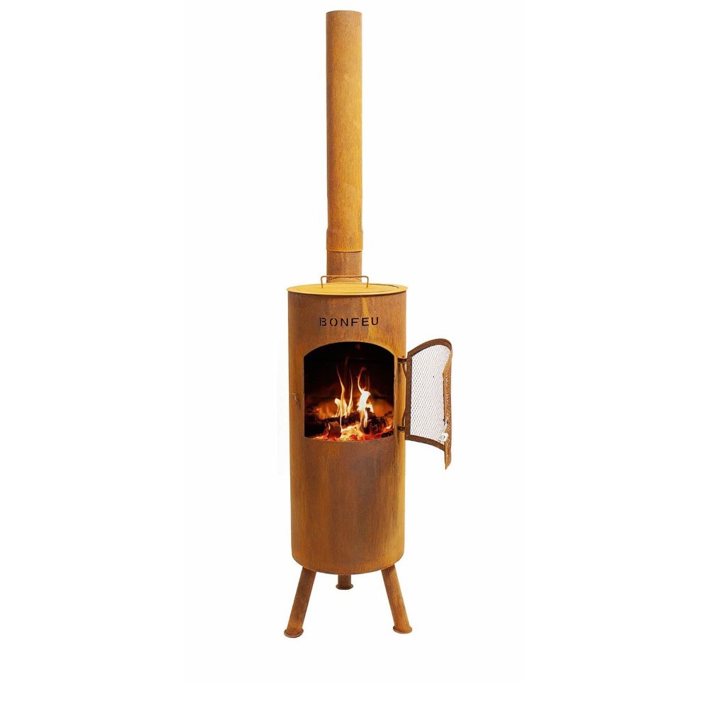 BonGiano Black Outdoor Fireplace