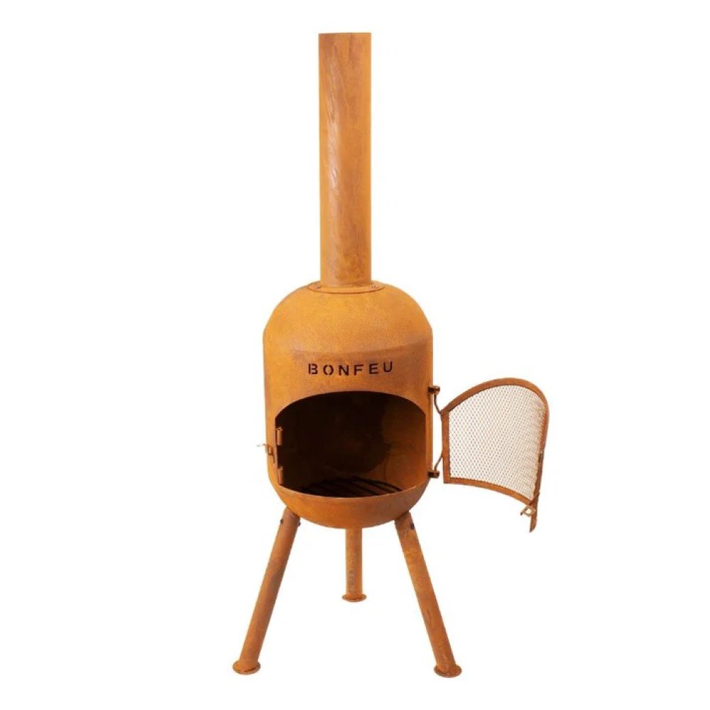 BonSolo Black Outdoor Fireplace