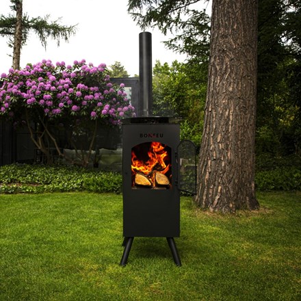 BonCarré Black Outdoor Fireplace