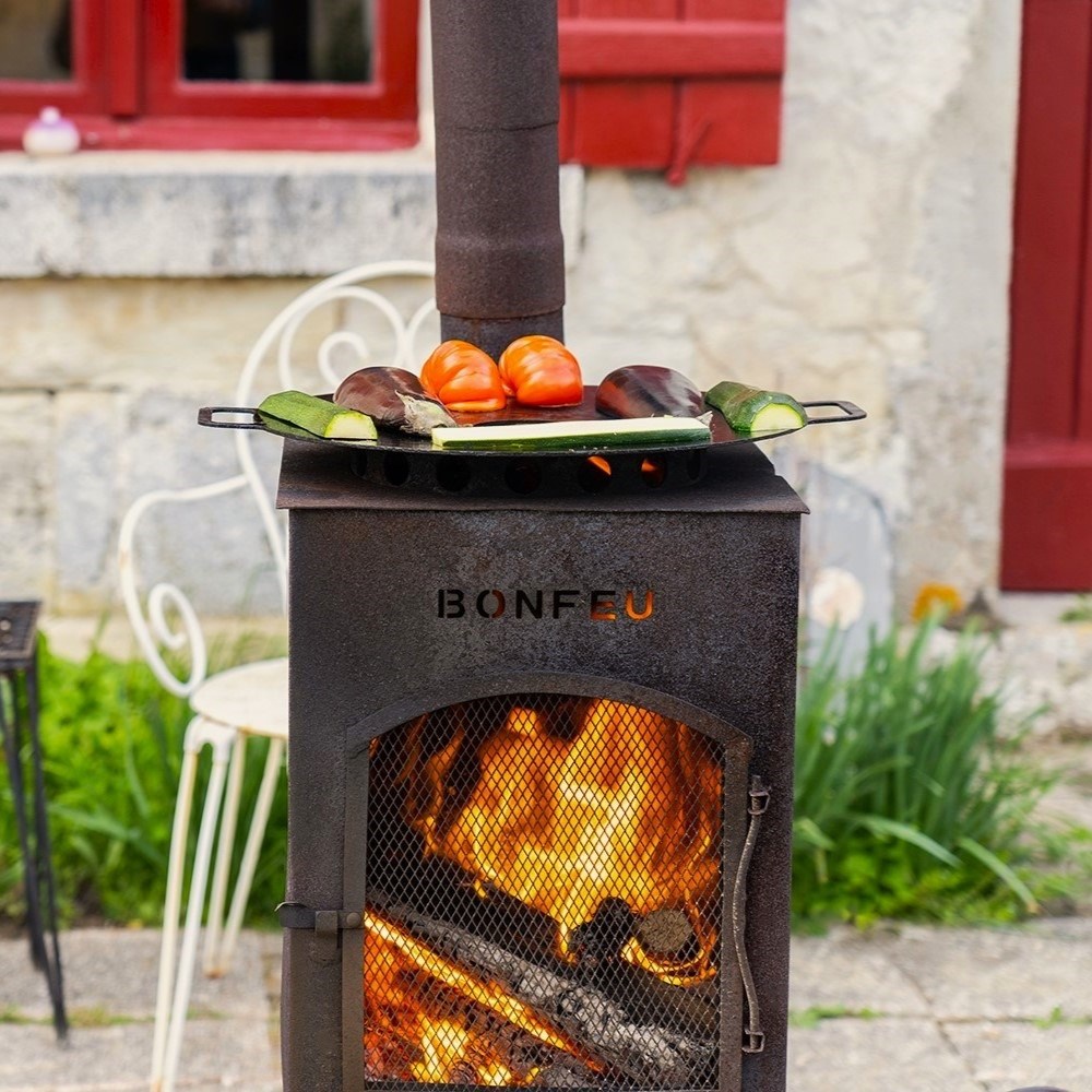 BonCarré Black Outdoor Fireplace