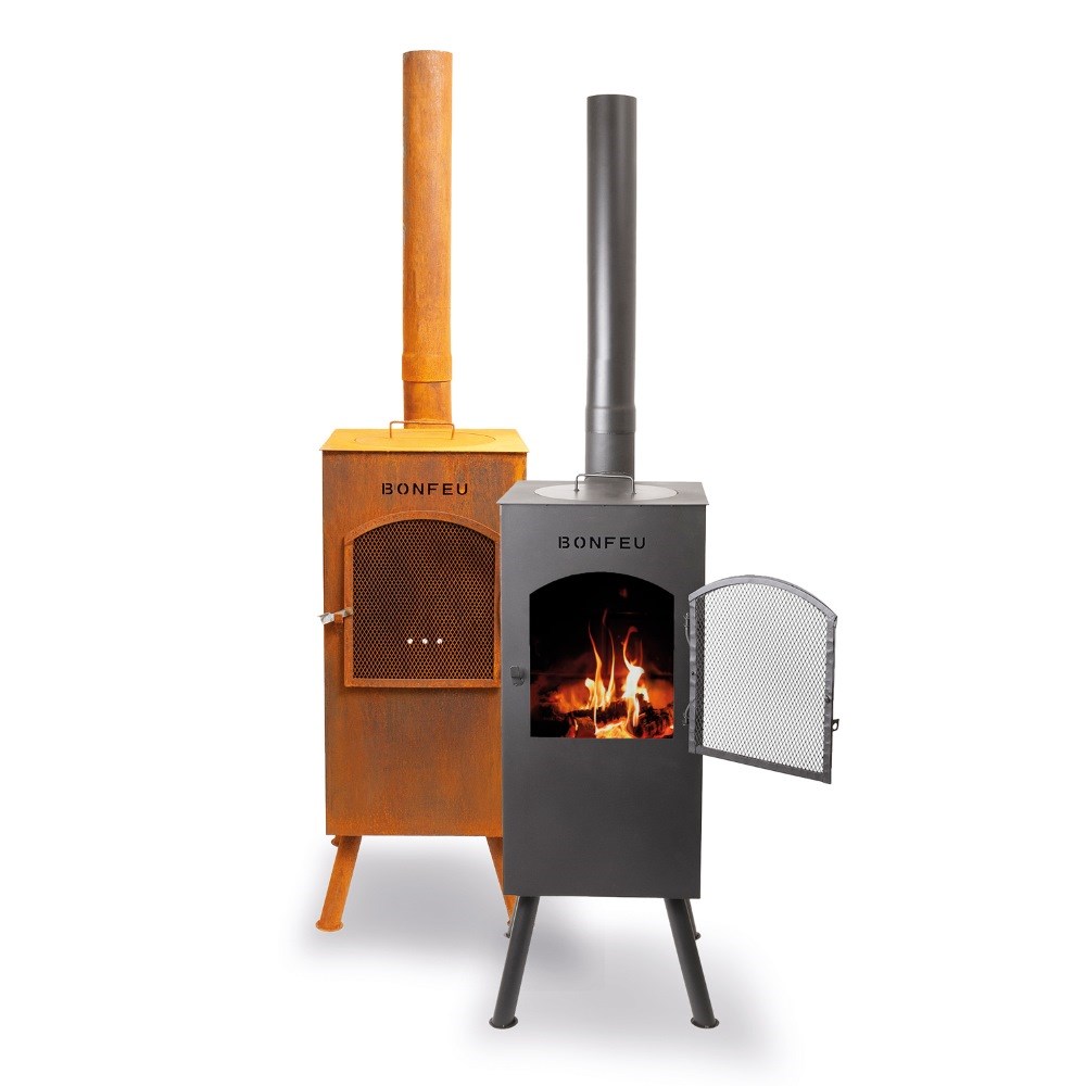 BonCarré Black Outdoor Fireplace
