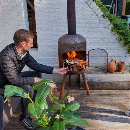 BonBono Black Outdoor Fireplace