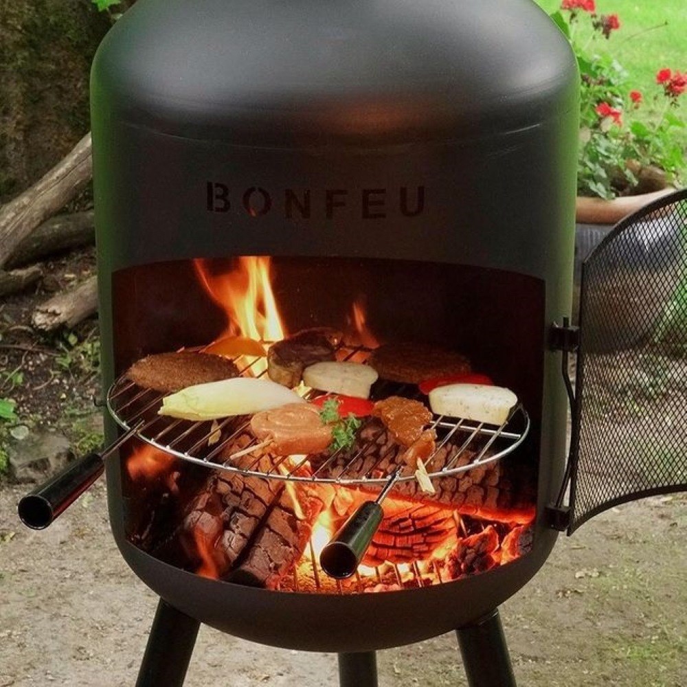 BonBono Black Outdoor Fireplace