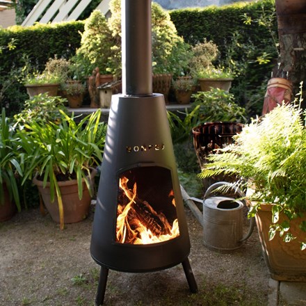 BonPyra Black Outdoor Fireplace