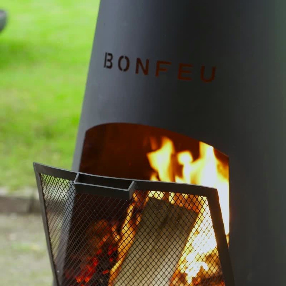 BonPyra Black Outdoor Fireplace