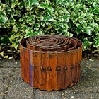 5m Rusty Steel Lawn Edging Rolls - Corrugated - 15cm