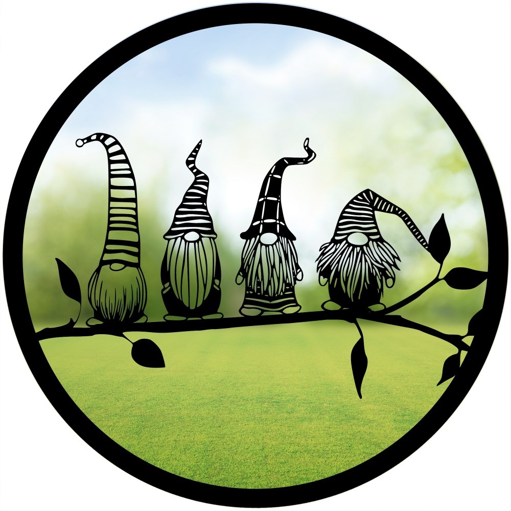 Four Friendly Gonks Acrylic Round Mirror 33cms