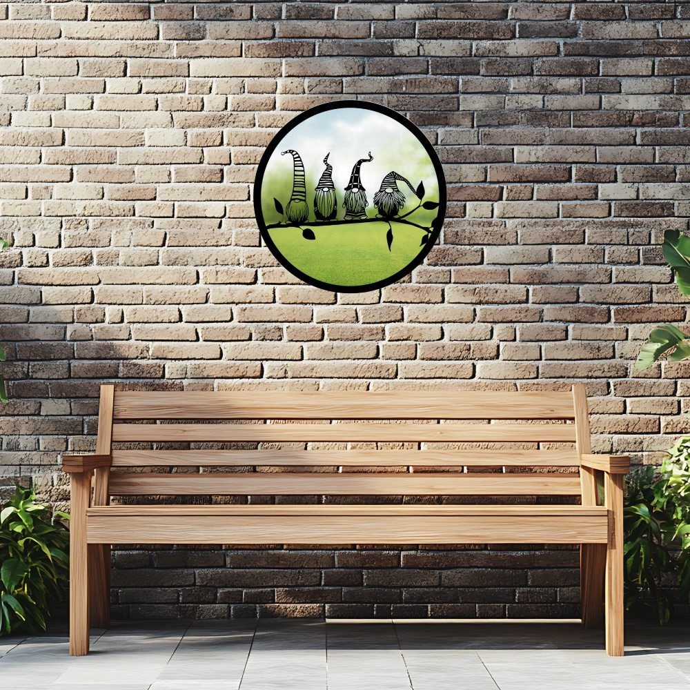 Four Friendly Gonks Acrylic Round Mirror 33cms