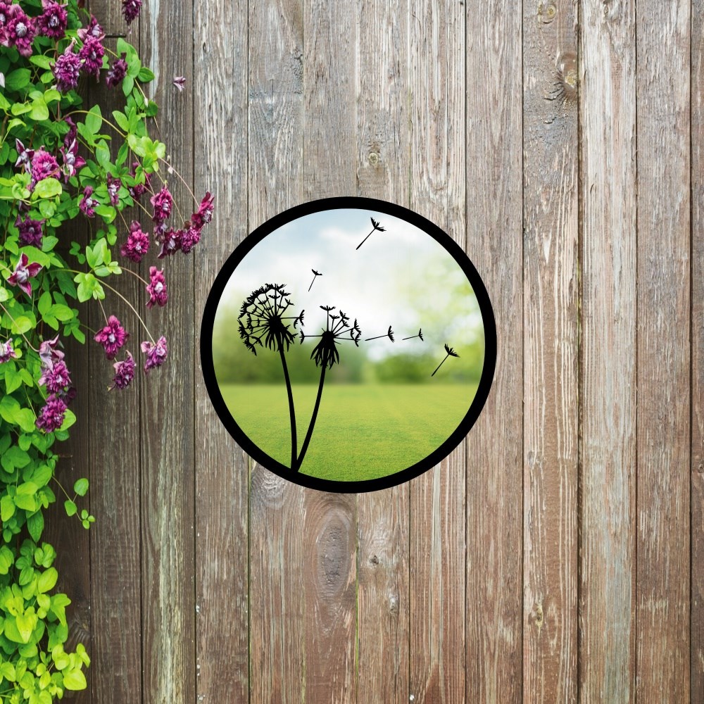 Dandelion In The Wind Painted Acrylic Round Mirror