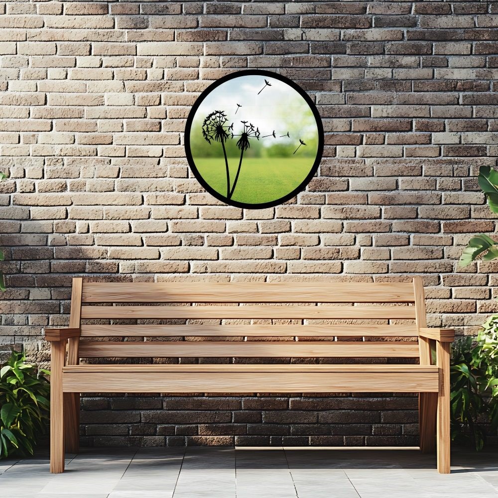 Dandelion In The Wind Acrylic Round Mirror 33cms