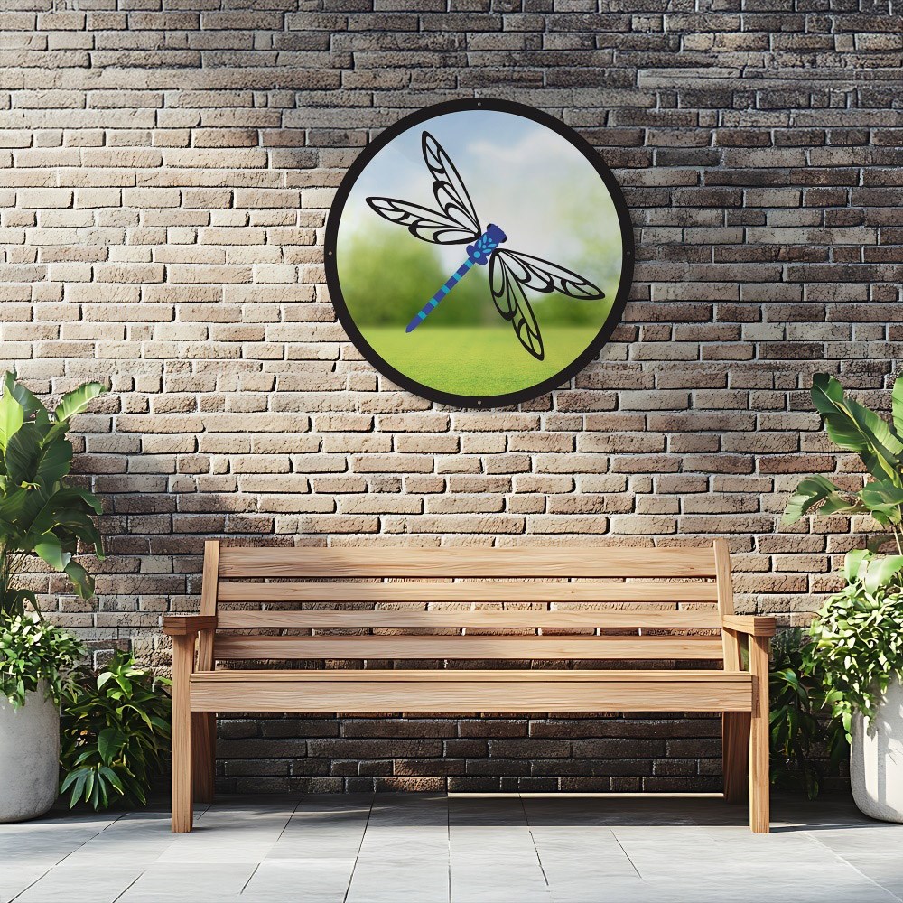 Dragonfly Acrylic Round Mirror 33cms