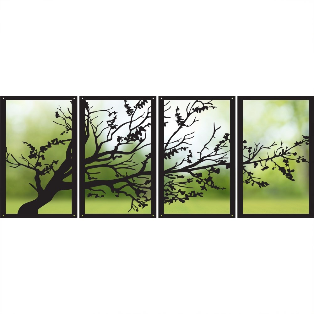 4 Panel Tree Acrylic Rectangular Mirror 35cms x 22cms per panel