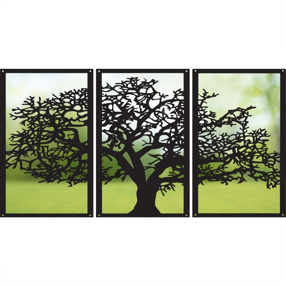 3 Panel Tree Acrylic Rectangular Mirror 35cms x 22cms per panel