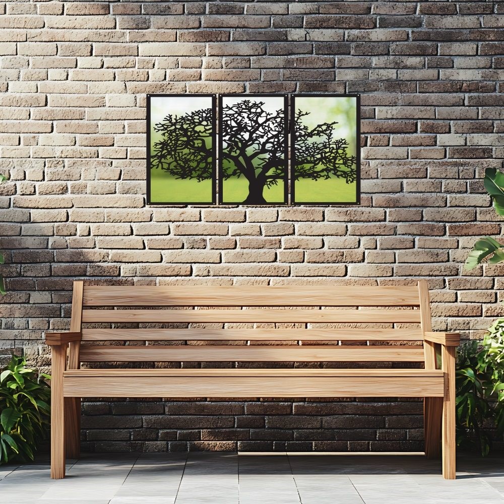 3 Panel Tree Acrylic Rectangular Mirror 35cms x 22cms per panel