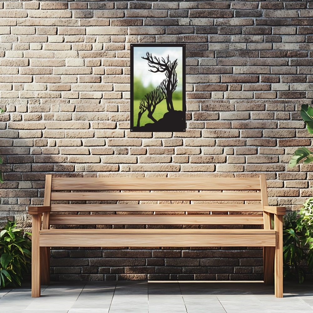 Roaring Stag Acrylic Rectangular Mirror 35cms x 22cms