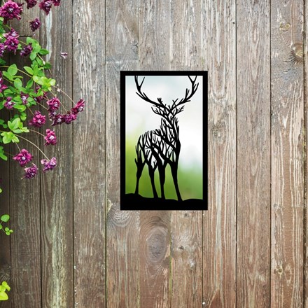 Staring Stag Acrylic Rectangular Mirror 35cms x 22cms