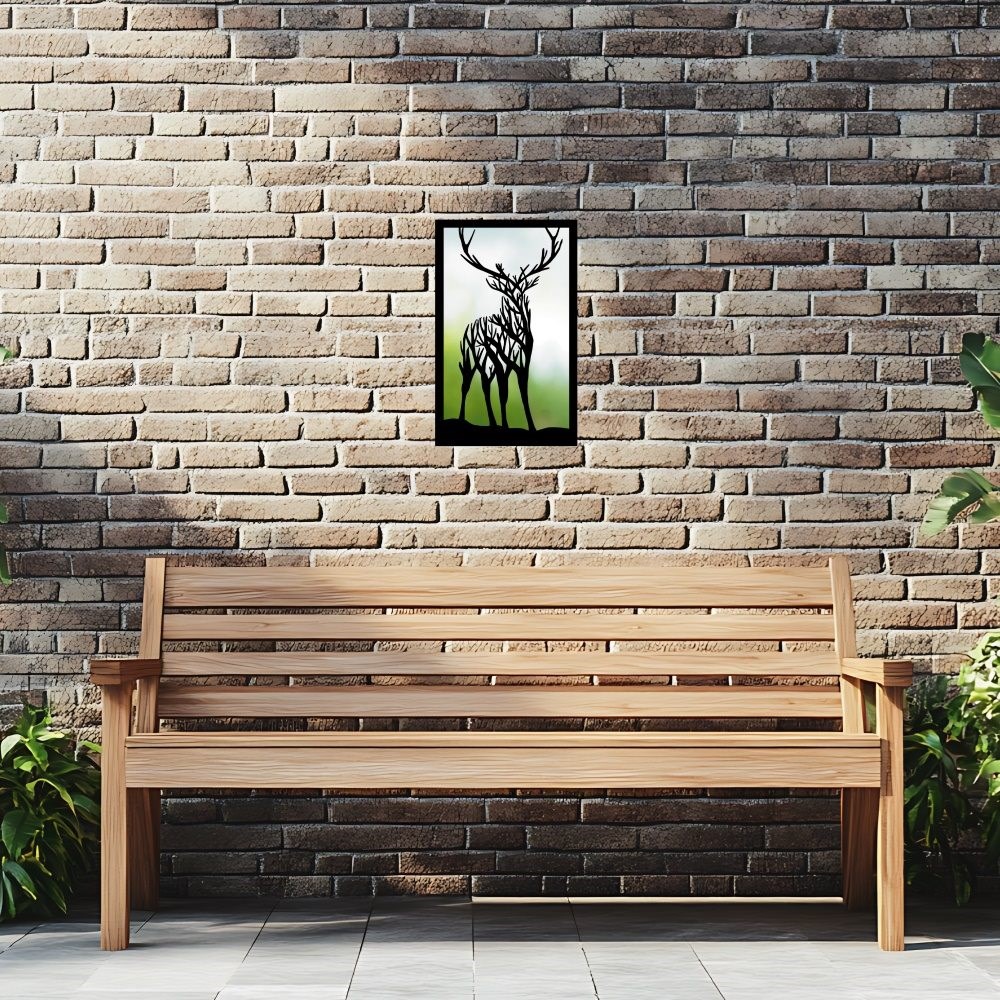 Staring Stag Acrylic Rectangular Mirror 35cms x 22cms