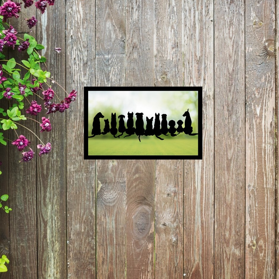 Dogs In Silhouette Rectangular Mirror 22cms x 35cms