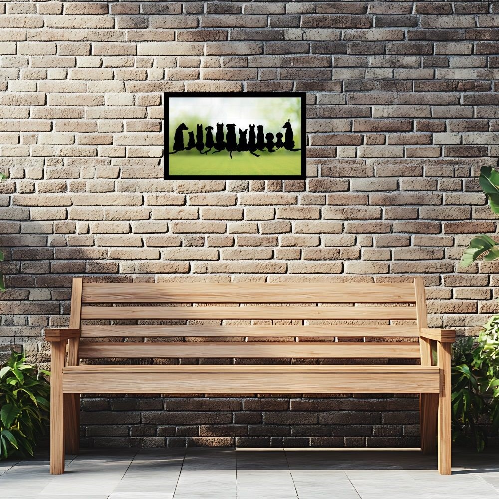 Dogs In Silhouette Rectangular Mirror 22cms x 35cms