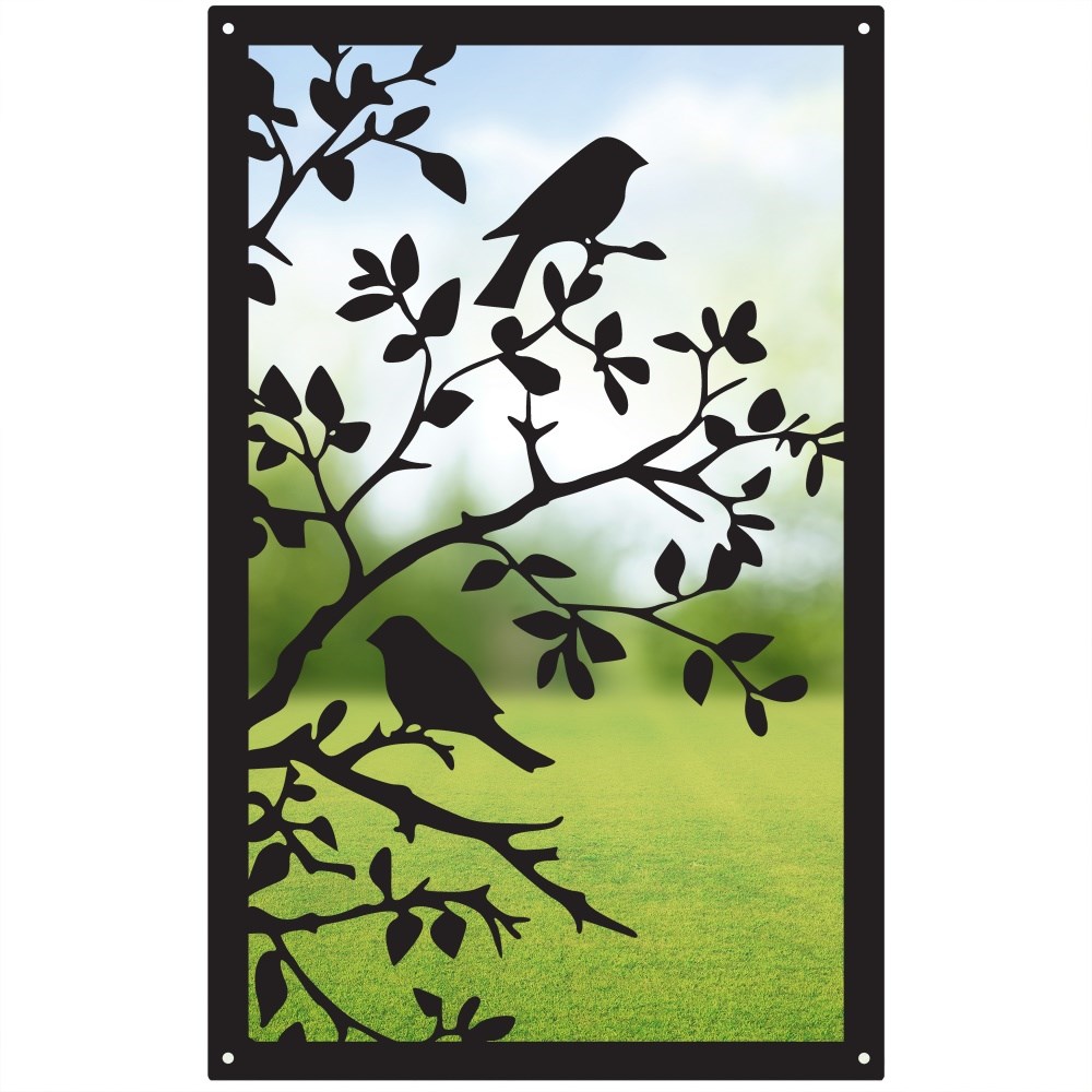 Song Birds In A Tree Acrylic Rectangular Mirror 35cms x 22cms